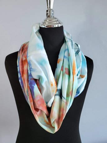 Infinity Scarf, Rayon, Tropical Shibori