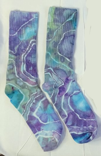Bamboo Socks, size 9-11, Periwinkle Geode