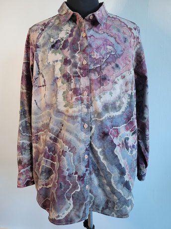2X Tunic Shirt, Dusty Rose Geode