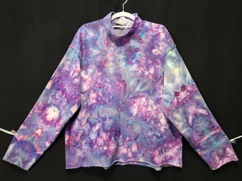 XL/2XL Mock Neck French Terry Pullover, Strawberry Skies