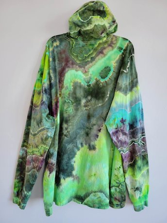 3XL Hoodie T-shirt, Green Geode