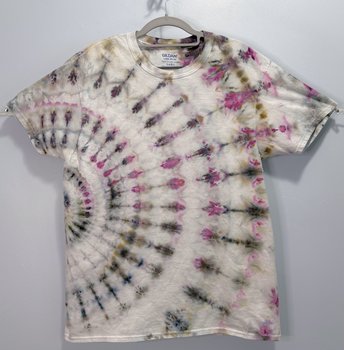 L Short Sleeve T-Shirt, Pale Gray Ripple