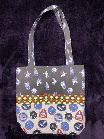 Tote Bag, Medium Size, Astronaut Yoga