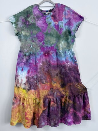 3X Maxi Tiered Dress, Stormy Sunset