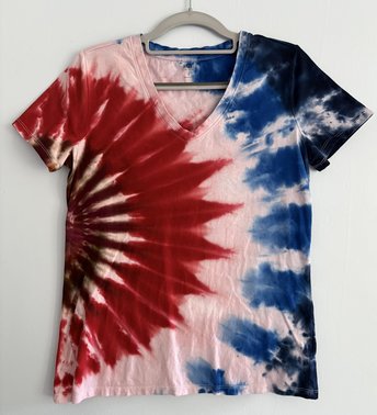 S V-neck T-Shirt, Red White, & Blue