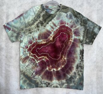 XL Unisex T-Shirt, Deep Red Geode