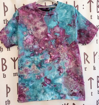 Medium T-shirt, Kingfisher & Dusty Purple