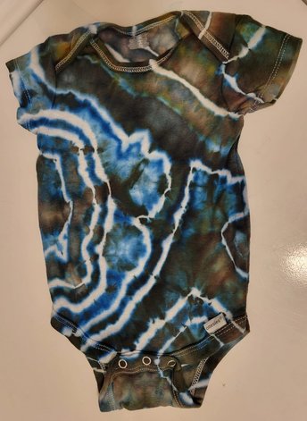 Onesie, 3-6 month short sleeve, Nightfisher geode