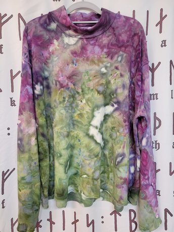 XL Women's Mock Neck, Purple & Green