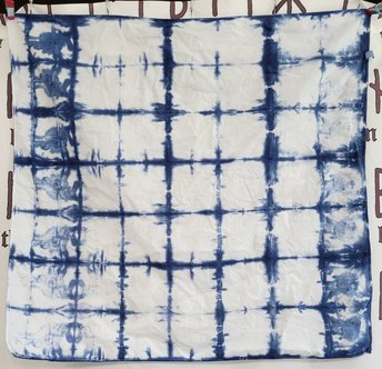 Shibori bandana, 26" x 26", Squares